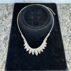 Silver Rhinestone Statement Necklace